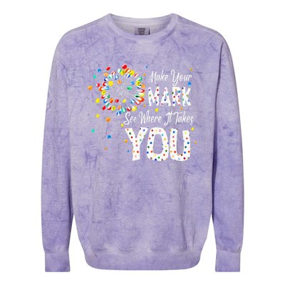 Dot Day International Dot Day Make Your Mark Dot Day Colorblast Crewneck Sweatshirt