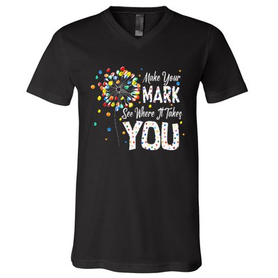 Dot Day International Dot Day Make Your Mark Dot Day V-Neck T-Shirt