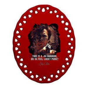 ★Dirtyharry★Doyafeelluckypunk➢Clinteastwoodfamousmoviequote♛ Ceramic Oval Ornament