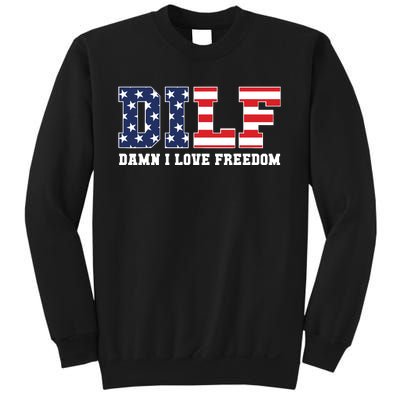 Dilf Damn I Love Freedom Funny Patriotic 4th Of July Sweatshirt