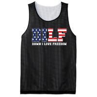 Dilf Damn I Love Freedom Funny Patriotic 4th Of July Mesh Reversible Basketball Jersey Tank