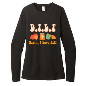 Dilf Damn I Love Fall Funny Pumpkin Autumn Lover Womens CVC Long Sleeve Shirt