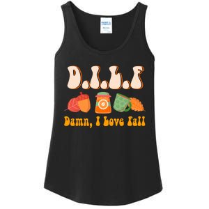 Dilf Damn I Love Fall Funny Pumpkin Autumn Lover Ladies Essential Tank