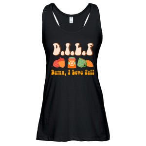 Dilf Damn I Love Fall Funny Pumpkin Autumn Lover Ladies Essential Flowy Tank