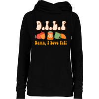 Dilf Damn I Love Fall Funny Pumpkin Autumn Lover Womens Funnel Neck Pullover Hood