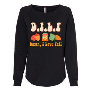 Dilf Damn I Love Fall Funny Pumpkin Autumn Lover Womens California Wash Sweatshirt