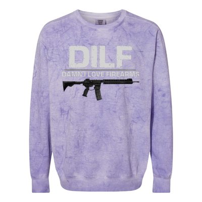 dilf damn i love firearms Colorblast Crewneck Sweatshirt