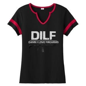 dilf damn i love firearms Ladies Halftime Notch Neck Tee