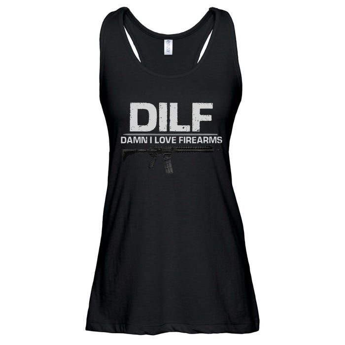 dilf damn i love firearms Ladies Essential Flowy Tank