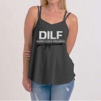 dilf damn i love firearms Women's Strappy Tank