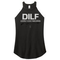 dilf damn i love firearms Women's Perfect Tri Rocker Tank