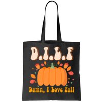 Dilf Damn I Love Fall Funny Pumpkin Autumn Lover Tote Bag