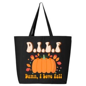 Dilf Damn I Love Fall Funny Pumpkin Autumn Lover 25L Jumbo Tote