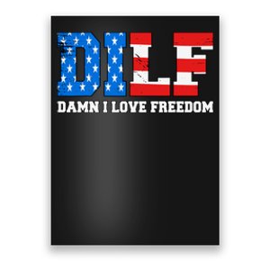 Dilf Damn I Love Freedom Funny Patriotic 4th Of July Poster