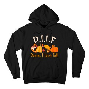 Dilf Damn I Love Fall Funny Pumpkin Autumn Lover Hoodie