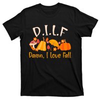 Dilf Damn I Love Fall Funny Pumpkin Autumn Lover T-Shirt