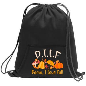 Dilf Damn I Love Fall Funny Pumpkin Autumn Lover Sweatshirt Cinch Pack Bag