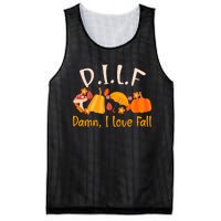 Dilf Damn I Love Fall Funny Pumpkin Autumn Lover Mesh Reversible Basketball Jersey Tank