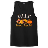 Dilf Damn I Love Fall Funny Pumpkin Autumn Lover PosiCharge Competitor Tank