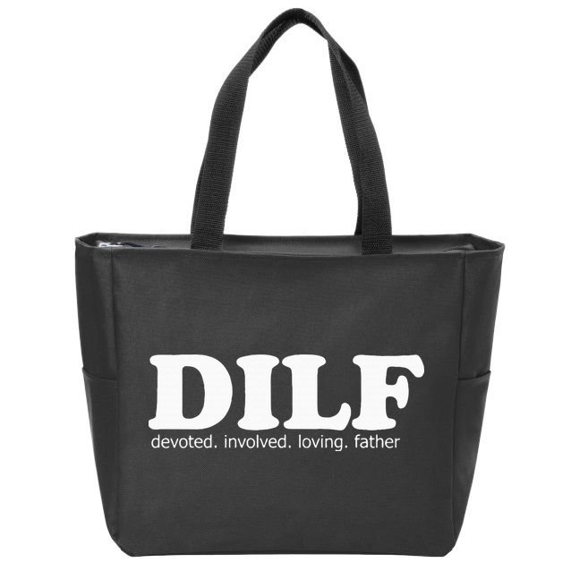Dilf Devoted Involved Loving Father Dad Papa Zip Tote Bag