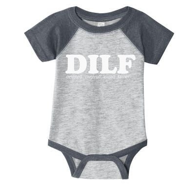 Dilf Devoted Involved Loving Father Dad Papa Infant Baby Jersey Bodysuit
