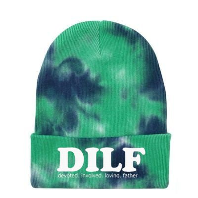 Dilf Devoted Involved Loving Father Dad Papa Tie Dye 12in Knit Beanie