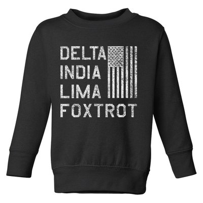 Dilf Dela India Lima Foxro Us Flag American Pario Toddler Sweatshirt