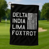 Dilf Dela India Lima Foxro Us Flag American Pario Golf Towel