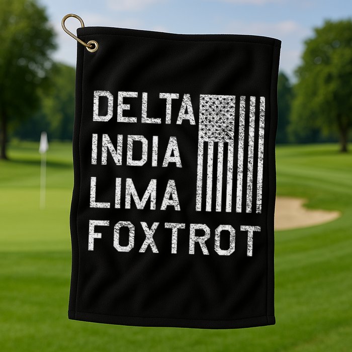 Dilf Dela India Lima Foxro Us Flag American Pario Golf Towel