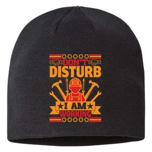 Don't Disturb I Am Working Labor Day Gift Sustainable Beanie