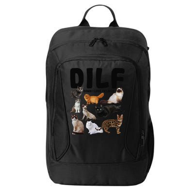 DILF Damn I Love Felines Funny Cat Kitty Lover City Backpack