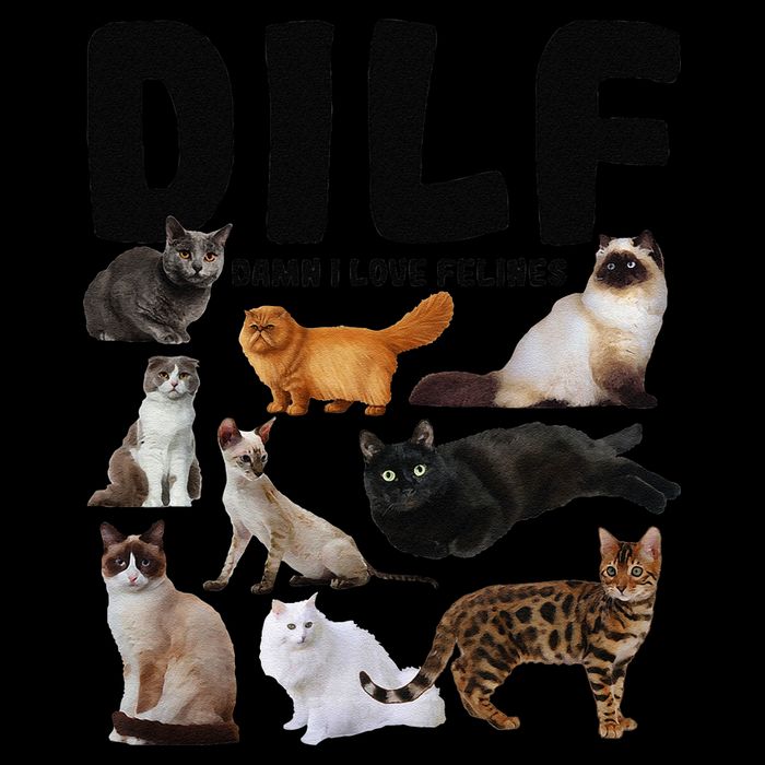 DILF Damn I Love Felines Funny Cat Kitty Lover Bag