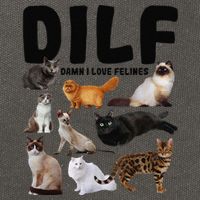 DILF Damn I Love Felines Funny Cat Kitty Lover Cotton Canvas Backpack