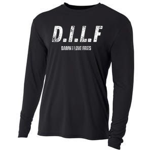 Dilf Damn I Love Fries Cooling Performance Long Sleeve Crew