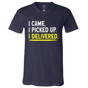 Delivery Driver I Delivered Package Grocery Food Deliveries V-Neck T-Shirt