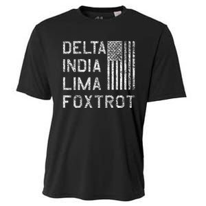 Dilf Delta India Lima Foxtrot Us Flag American Patriot Cooling Performance Crew T-Shirt