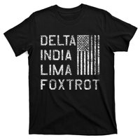 Dilf Delta India Lima Foxtrot Us Flag American Patriot T-Shirt