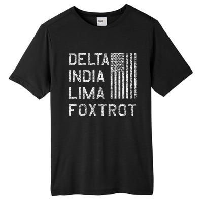 Dilf Delta India Lima Foxtrot Us Flag American Patriot Tall Fusion ChromaSoft Performance T-Shirt