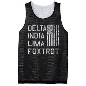 Dilf Delta India Lima Foxtrot Us Flag American Patriot Mesh Reversible Basketball Jersey Tank