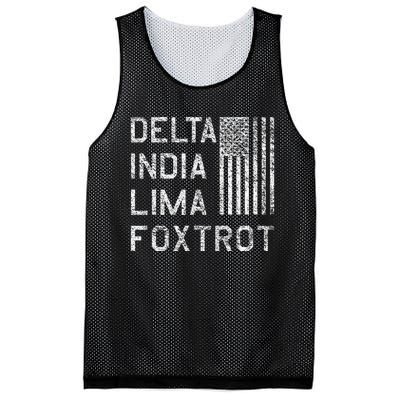 Dilf Delta India Lima Foxtrot Us Flag American Patriot Mesh Reversible Basketball Jersey Tank