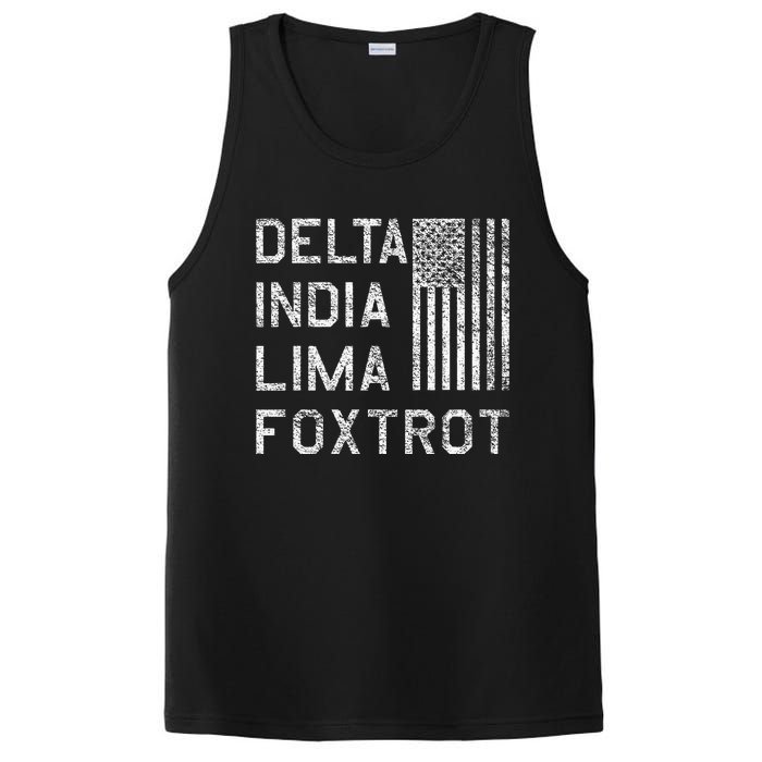 Dilf Delta India Lima Foxtrot Us Flag American Patriot PosiCharge Competitor Tank