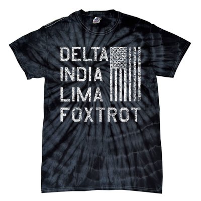 Dilf Delta India Lima Foxtrot Us Flag American Patriot Tie-Dye T-Shirt