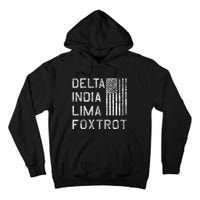 Dilf Delta India Lima Foxtrot Us Flag American Patriot Tall Hoodie