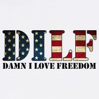 DILF Damn I Love Freedom Funny Patriotic USA Flag 11oz C Handle Ceramic Mug