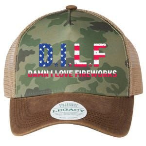 DILF Damn I Love Fireworks Labor Day Legacy Tie Dye Trucker Hat