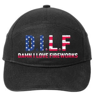 DILF Damn I Love Fireworks Labor Day 7-Panel Snapback Hat