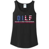 DILF Damn I Love Fireworks Labor Day Ladies Essential Tank