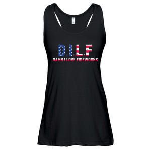 DILF Damn I Love Fireworks Labor Day Ladies Essential Flowy Tank