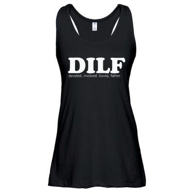 Dilf Devoted Involved Loving Father Dad Papa Ladies Essential Flowy Tank