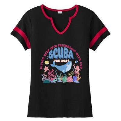 Diving Deep Into Friendship With God Vbs 2024 Gift Ladies Halftime Notch Neck Tee